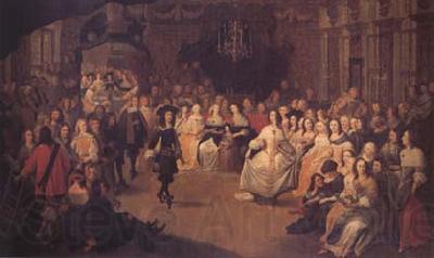 Hieronymus Janssens Charles II Dancing at a Ball at Court (mk25) Norge oil painting art